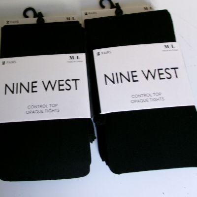 Four pair of Nine West control Opaque tights Size Medium/Large